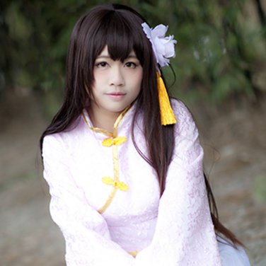 APH Axis Powers Hetalia Taiwan Hsiaomei Lin cosplay Halloween Comic-Con black straight wigs
