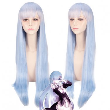 Re:Zero &acirc;�� Starting Life in Another World rem cosplay Comic-Con Party blue long straight Anime wigs