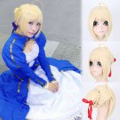 Fate/stay night Arturia Pendragon saber cosplay  Comic-Con Party blond Knot bun Anime wigs