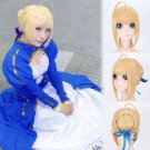 Fate/stay night Arturia Pendragon saber cosplay  Comic-Con Party yellow Knot bun Anime wigs