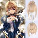 Fate/Grand Order Arturia Saber cosplay Comic-Con Party blond big Knot bun modelling Anime wigs