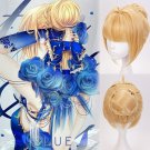 Fate/Grand Order Arturia Saber cosplay Comic-Con Party yollow big Knot bun modelling Anime wigs
