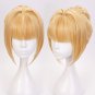 Fate/Grand Order Arturia Saber cosplay Comic-Con Party yollow big Knot bun modelling Anime wigs