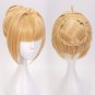 Fate/Grand Order Arturia Saber cosplay Comic-Con Party yollow big Knot bun modelling Anime wigs