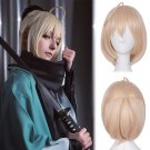 Fate/Grand 櫻saber Okita Souji saber cosplay Comic-Con Party blond small Ponytail Anime wigs