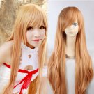 Sword Art Online Yuuki Asuna cosplay Comic-Con Party brown braids modelling Anime wigs