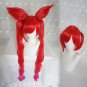 LOL Star Guardian Skins Jinx cosplay the Loose Cannon Red Long  Wig with double Ponytail and ear