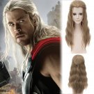 Marvel's Thor Odinson cosplay Comic-Con Party Light brown ponytail Slicked-back modelling wigs