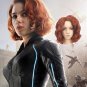 Marvel's Black Widow Natasha cosplay Halloween Comic-Con Party Red brown short  curly hair wigs