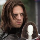 Marvel's  Winter Soldier Bucky Barnes cosplay Halloween Part brown Special bang  curly wigs
