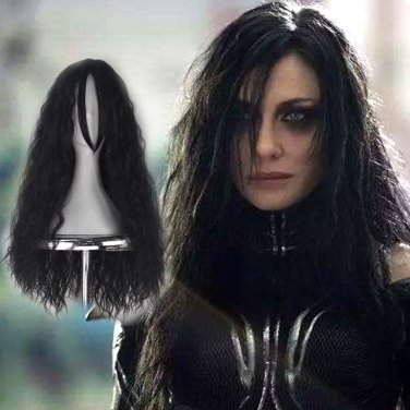Marvel's Hela cosplay Halloween Part black Special bang centre parting curly wigs