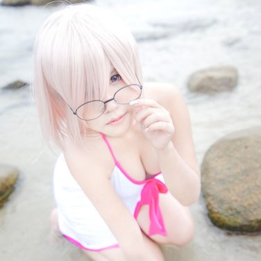 "Fate" series Mash Kyrielight cosplay Halloween Part Comic-Con Party pink bob style wigs