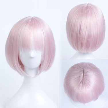 "Fate" series Mash Kyrielight cosplay Fix the top part Comic-Con Party pink bob style wigs