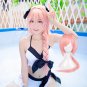 "Fate" series Atalanta cosplay Halloween Comic-Con Party pink Fix the top part braids Anime wigs