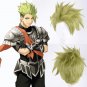 "Fate" series Achilles cosplay Halloween Comic-Con Party green short Stand up hairstyle Anime wigs