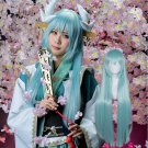 "Fate" series  Kiyohime cosplay Halloween Comic-Con Party 31.5in length blue Straight Anime wigs