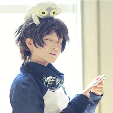 Blood Blockade Battlefront  Leonardo Watch cosplay Comic-Con Party dark purple short wigs