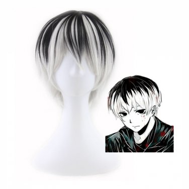 Tokyo Ghoul Ken Kaneki cosplay Comic-Con Party white and black short wigs