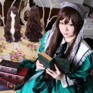 Rozen Maiden Suiseiseki cosplay deep brown three tails long Curly Comic-Con Party  wigs