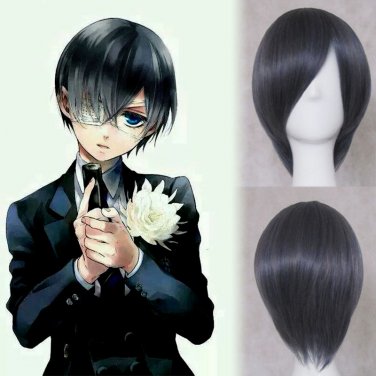 Black Butler Ciel Phantomhive cosplay wig Comic-Con Party Dark gray short Anime wigs