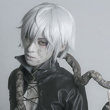 Black Butler snake cosplay wig Comic-Con Party Silver short Anime wigs