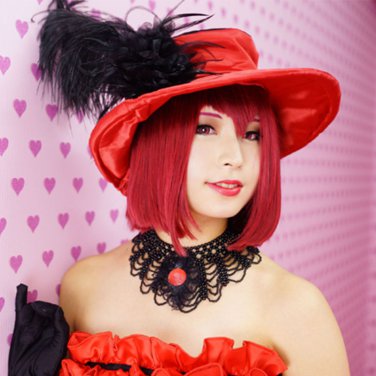 Black Butle Madame Red Angelina cosplay wig Comic-Con Party red short bob Anime wigs