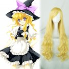 Touhou Project 霧雨 魔理沙 Marisa Kirisame cosplay wig Comic-Con Party blond curly Anime wigs