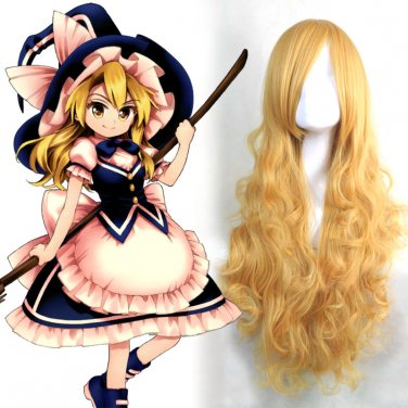 Touhou Project &eacute;�&sect;&eacute;�&uml; &eacute;&shy;�&ccedil;��&aelig;&sup2;� Marisa Kirisame cosplay wig Comic-Con Party golden curly Anime wigs