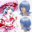 Touhou Project 蕾米莉亞 Remilia cosplay wig Comic-Con Party Prussian Blue short curly Anime wigs