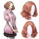 Persona 5 P5 奥村 春 Haru Okumura cosplay wig brown short curly Comic-Con Party Anime wigs