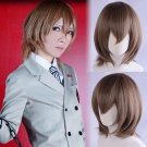 Persona 5 P5 明智 吾郎 Goro Akechi  cosplay wig brown short Comic-Con Party Anime wigs