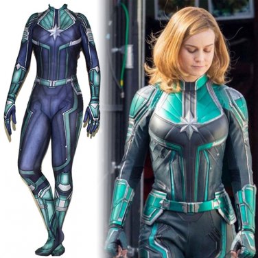 2019 women's Ms. Marvel Binary Power cosplay suit Halloween Comic-Con party zentai Costume