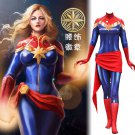 women's Ms. Marvel Binary Power cartoon cosplay suit party zentai Costume with badge and scarf