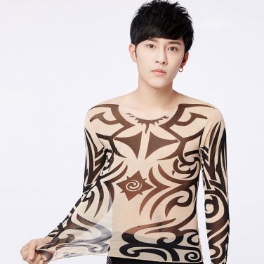 Tattoo t-shirts Free Size High elastic unisex Asian style pattern 3 cosplay Halloween party Costume