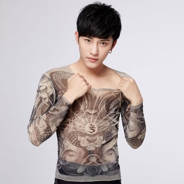 Tattoo t-shirts Free Size High elastic unisex Asian style pattern 5 cosplay Halloween party Costume