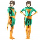 X-men Jean Grey Phoenix Cosplay zentai Bodysuit green enamel leather Halloween party Costume
