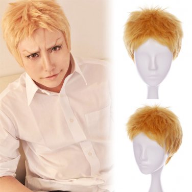 Attack on Titan Reiner Braun cosplay wigs blond short  Halloween Comic-Con Party Anime wigs