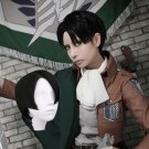 Attack on Titan Levi Ackerman cosplay wigs black short side parting Comic-Con Party Anime wig