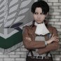 Attack on Titan Levi Ackerman cosplay wigs black short side parting Comic-Con Party Anime wig