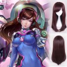 Overwatch ow D.Va DVA cosplay wig brown straight Halloween Comic-Con Party Anime wigs