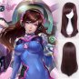 Overwatch ow D.Va DVA cosplay wig brown straight Halloween Comic-Con Party Anime wigs