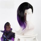 Overwatch ow Sombra cosplay wig brown black&purple Halloween Comic-Con Party Anime wigs