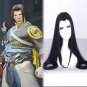 Overwatch ow Shimada Hanzo cosplay wig anime Party black Asia Ancient style wigs