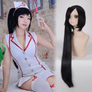 LOL Akali Practice nurse skin cosplay wig black Ponytail Halloween Comic-Con Party Anime wigs