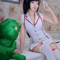 LOL Akali Practice nurse skin cosplay wig black Ponytail Halloween Comic-Con Party Anime wigs