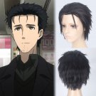 Steins;Gate Okabe Rintarou cosplay wig anime Party black short Slicked-back hair wigs