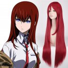 Steins;Gate Makise Kurisu cosplay wig Party red long straight hair anime wigs