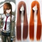 Steins;Gate Makise Kurisu cosplay wig Party brown long straight hair anime wigs
