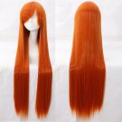 Steins;Gate Makise Kurisu cosplay wig Party orange long straight hair anime wigs