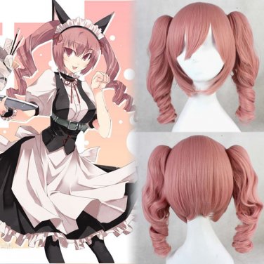 Steins;Gate Ferris Nyannyan cosplay wig pink Pigtails Halloween Party Anime wigs
